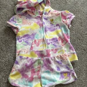 Juicy Couture Kids Tie-Dye Hoodie and Shorts Set